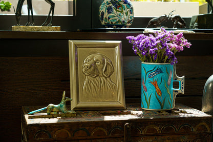Pulvis Art Urns Pet Urn Labrador Pet Urn for Ashes - Beige Gray | Ceramic | Handmade