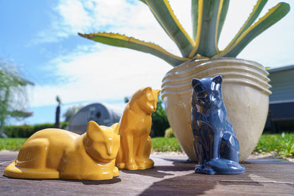Pulvis Art Urns Pet Urn Mini Pet Urn for Ashes Neko - Amber Yellow | Ceramic | Handmade