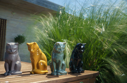 Pulvis Art Urns Pet Urn Mini Pet Urn for Ashes Neko - Amber Yellow | Ceramic | Handmade