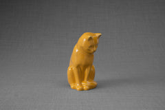 Mini urne funéraire pour animaux Neko – Jaune ambré | Céramique | Fait main