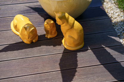 Pulvis Art Urns Pet Urn Mini Pet Urn for Ashes Neko - Amber Yellow | Ceramic | Handmade
