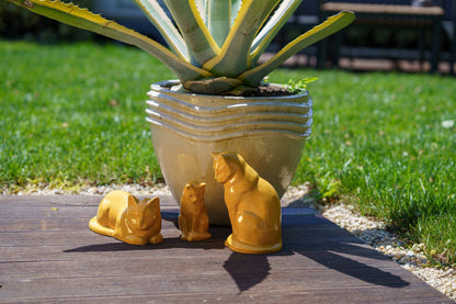 Pulvis Art Urns Pet Urn Mini Pet Urn for Ashes Neko - Amber Yellow | Ceramic | Handmade