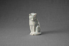 Mini Pet Urn for Ashes Neko - Pearly White | Handmade | Ceramic
