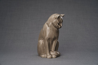 Pulvis Art Urns Pet Urn Neko Pet Urn for Ashes - Beige Grey | Ceramic | Handmade
