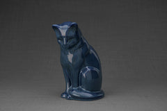 Neko Pet Urn for Ashes - Blue Melange | Ceramic | Handmade