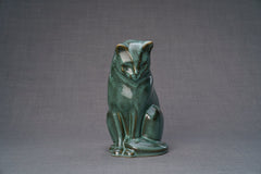 Neko Pet Urn for Ashes - Oily Green Melange | Ceramic | Handmade