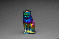 Neko Pet Urn for Ashes - Rainbow Chrome | Ceramic | Handmade